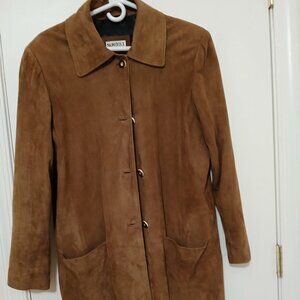 Vtg SUNBELT women 's brown super soft suede coat sz M